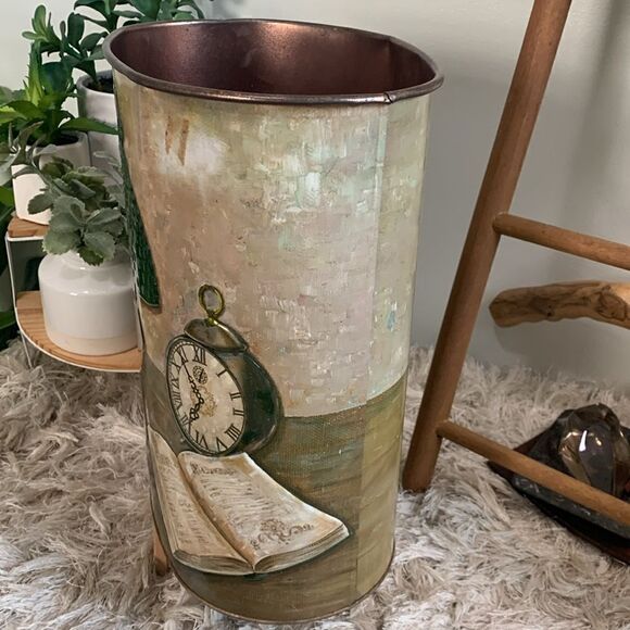 Vintage Mid Century J L Clark Metal
Trash Can Wastebasket Lamp Book Clock Pen - Picture 4 of 17
